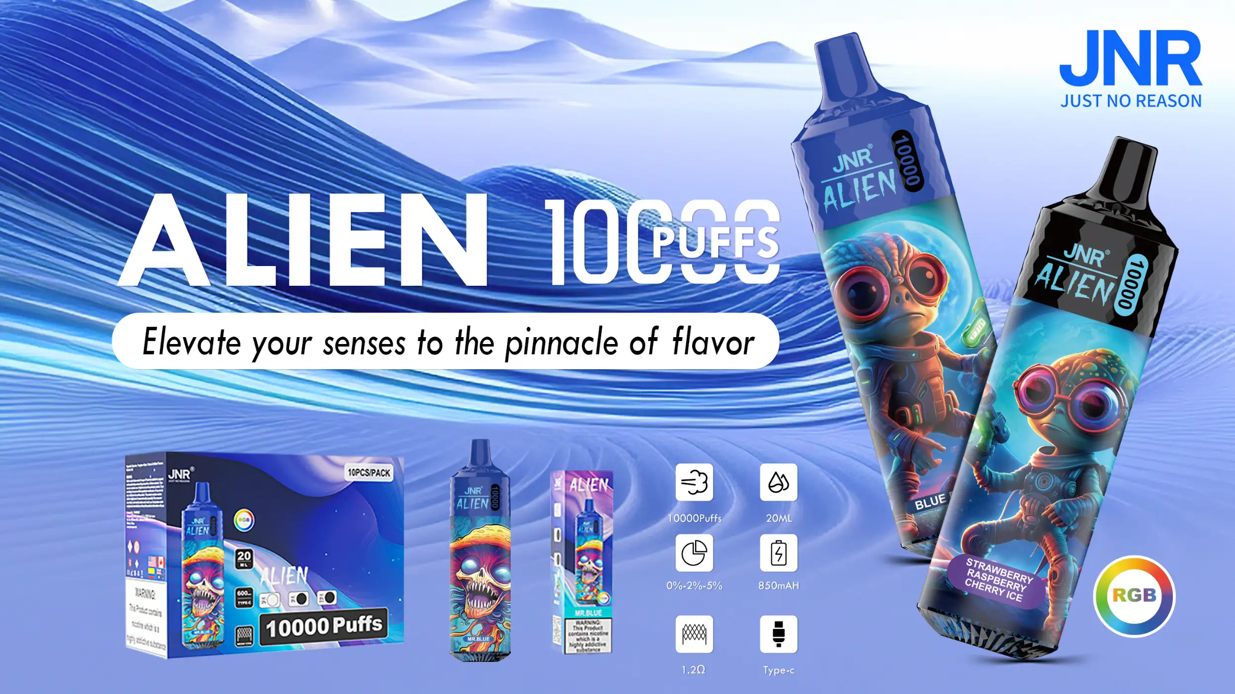 JNR Alien 10K, JNR Alien vapes, 10000 puffs, kleine vape bestellen, Alien vape NL.